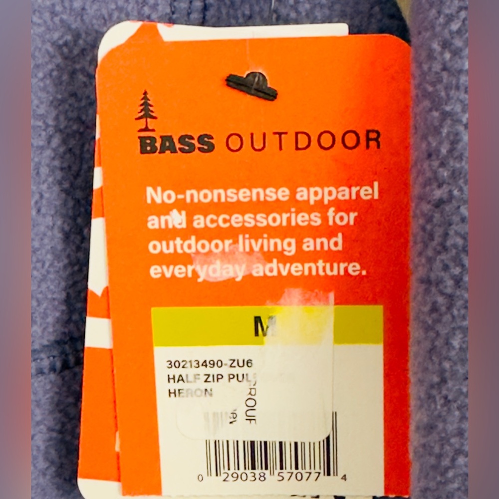 Bass Outdoor Woman’s Half Zip Fleece Pullover with Thumbholes Heron Color M NWT - Picture 6 of 13